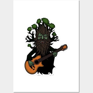 Ent Rocker - A bearded ent playing guitar - Fantasy Posters and Art